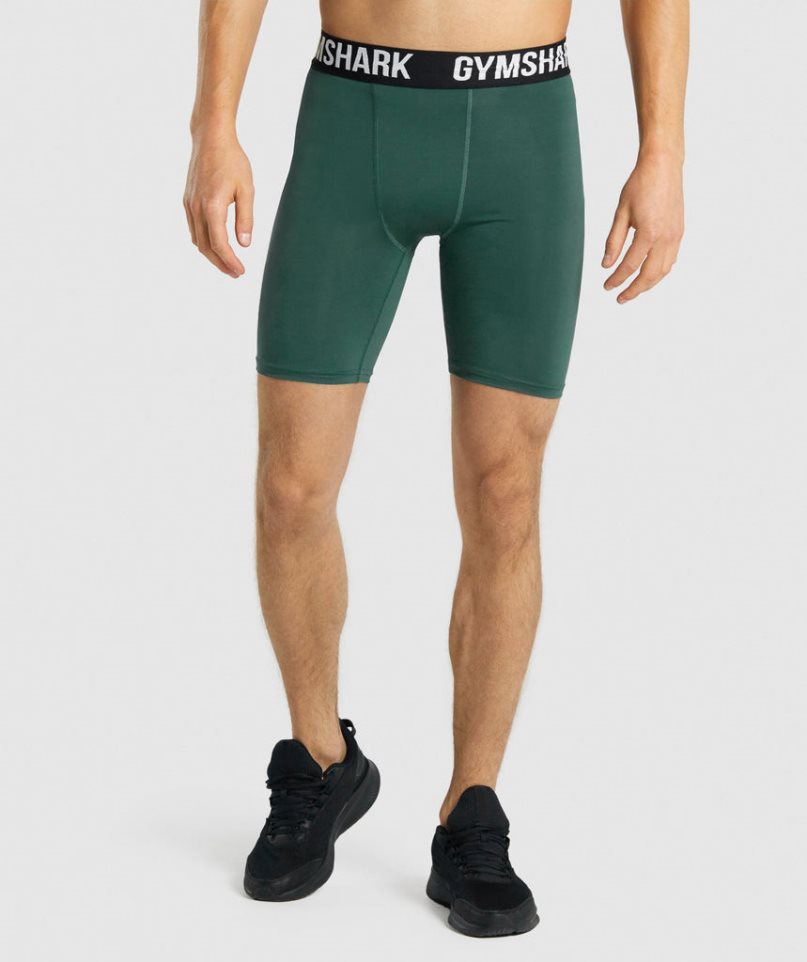 Men\'s Gymshark Element Baselayer Shorts Dark Green | CA 1356NA